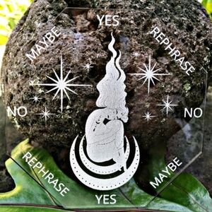 Virgo ✦ Zodiac Pendulum Board ✦ 5" Clear Acrylic Etched Divination Tool Yes/No